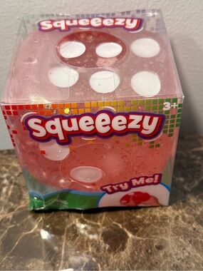 Squeeezy Red Glitter Dice Stress Toy
